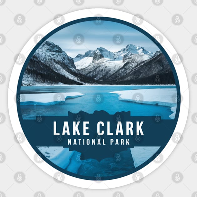 Lake Clark Round Emblem Sticker by Perspektiva